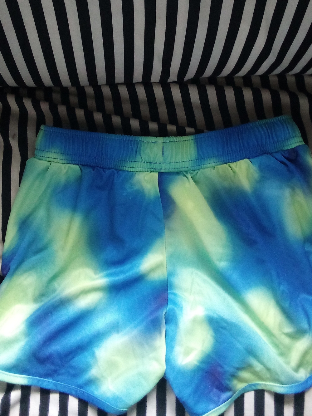 Kids Tie-Dye Blue & Green Athletic Shorts